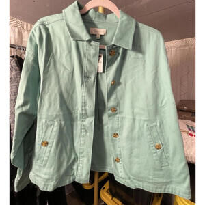 NWT Talbots Women's Utility/Chore Jacket Teal Coastal Sz Med MSRP $129